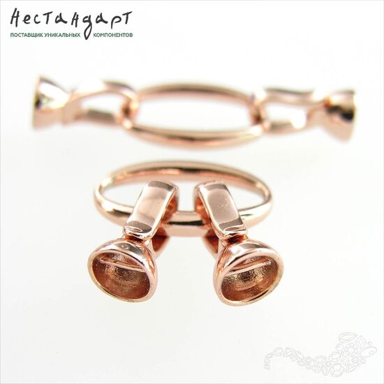 Замок с концевиками Rim Rose Gold Plated 40х13 мм, изображение 4