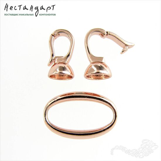 Замок с концевиками Rim Rose Gold Plated 40х13 мм, изображение 5