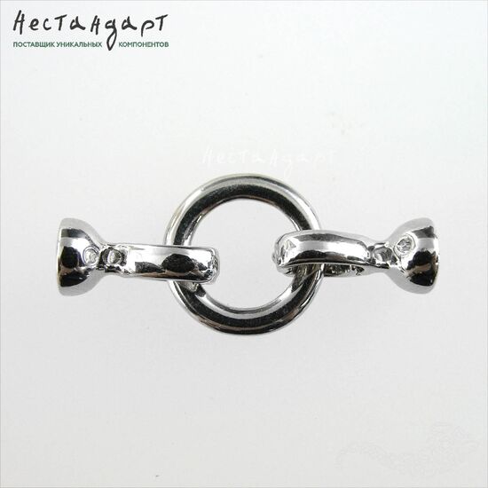 Замок с концевиками и кольцом Ring Rhodium Plated 38х16 мм, изображение 3