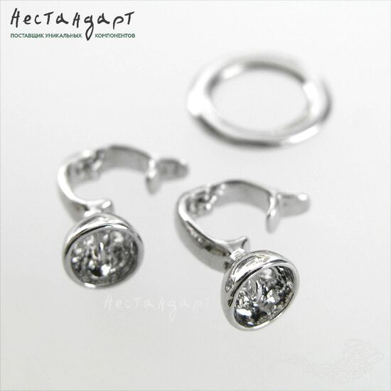 Замок с концевиками и кольцом Ring Rhodium Plated 38х16 мм, изображение 4