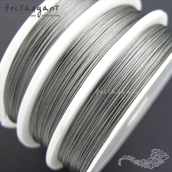 Ювелирный тросик (ланка) Серый 0,3 мм (уп. 80 м)