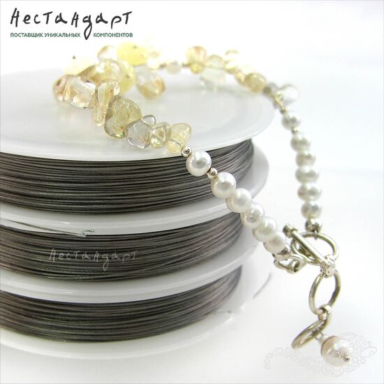 Ювелирный тросик (ланка) Серый 0,3 мм (уп. 80 м), изображение 2