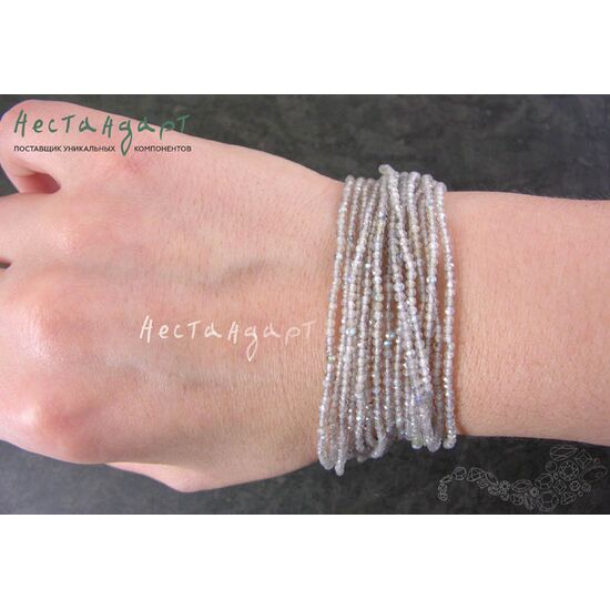 Лабрадор натуральный с огранкой 2 мм (нить 19 см), изображение 4