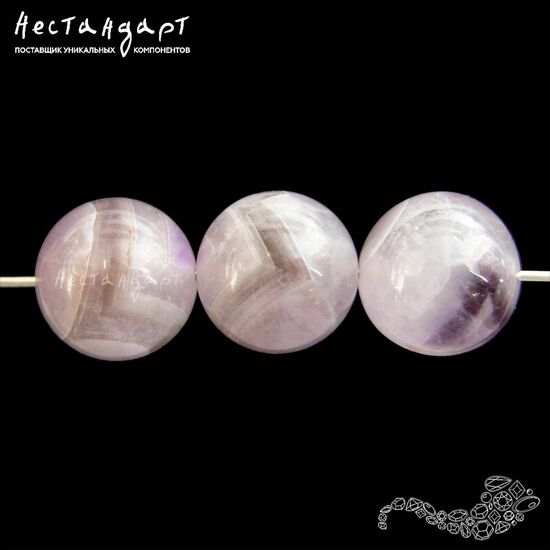 Аметист натуральный гладкий Chevron 14 мм, изображение 3