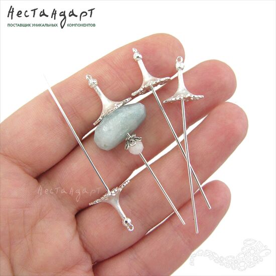 Концевик со штифтом Satin Venetian Sterling Silver 54 мм, изображение 2