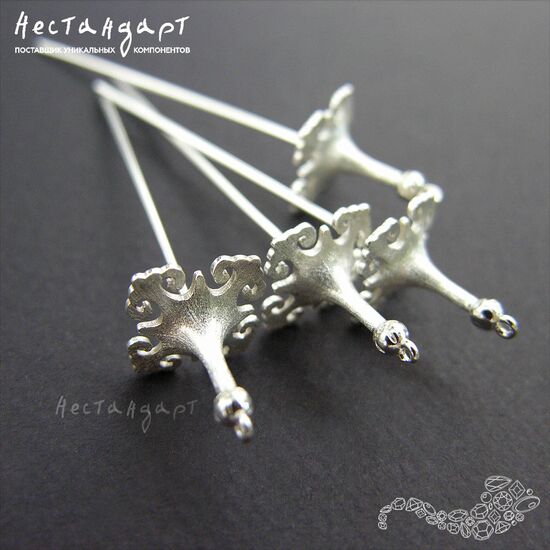 Концевик со штифтом Satin Venetian Sterling Silver 54 мм, изображение 3