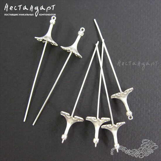 Концевик со штифтом Satin Venetian Sterling Silver 54 мм, изображение 5