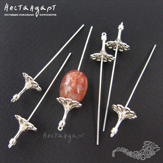 Концевик со штифтом Glossy Gothic Sterling Silver 54 мм