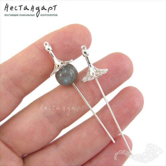 Концевик со штифтом Glossy Gothic Sterling Silver 54 мм, изображение 3