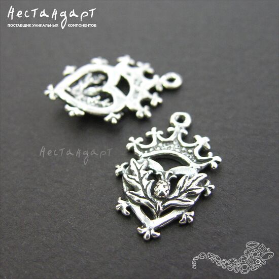 Подвеска-коннектор Heraldic Thistle Sterling Silver 22 мм, изображение 4