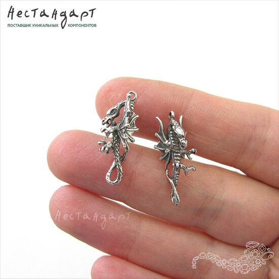 Подвеска-коннектор Flying Dragon Sterling Silver 24 мм, изображение 2