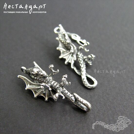 Подвеска-коннектор Flying Dragon Sterling Silver 24 мм, изображение 3