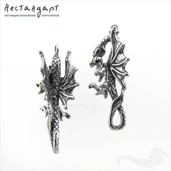 Подвеска-коннектор Flying Dragon Sterling Silver 24 мм, изображение 4