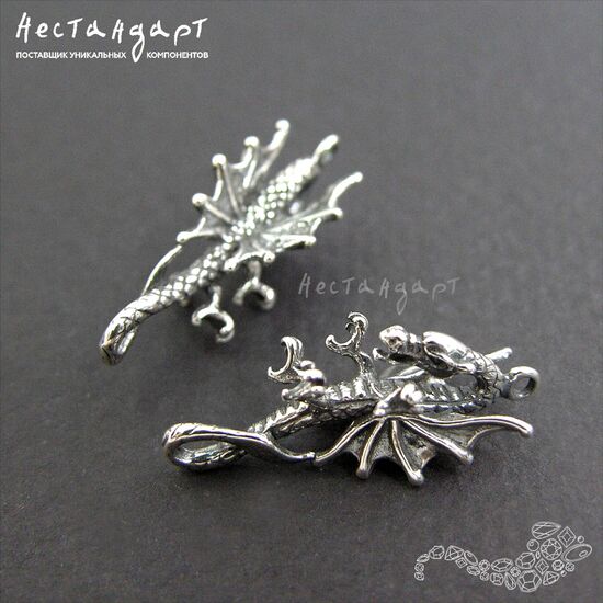 Подвеска-коннектор Flying Dragon Sterling Silver 24 мм, изображение 5