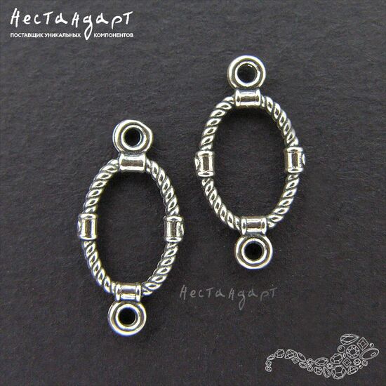 Коннектор Ring Vertical Sterling Silver 16х8 мм