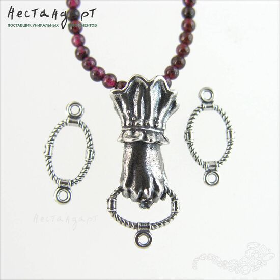 Коннектор Ring Vertical Sterling Silver 16х8 мм, изображение 2