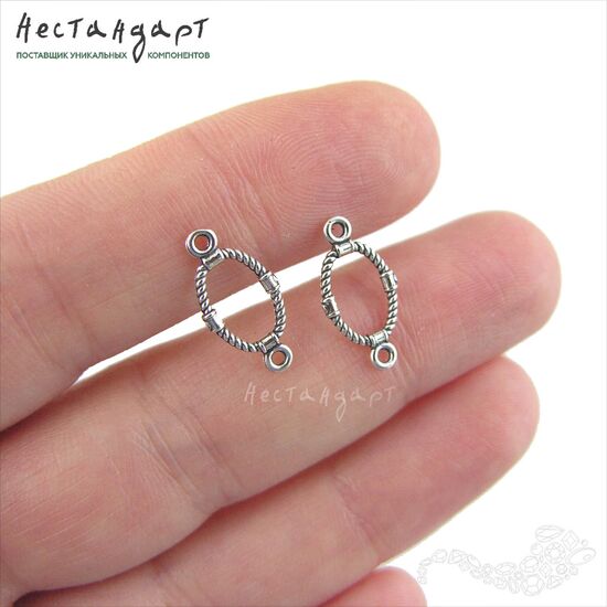 Коннектор Ring Vertical Sterling Silver 16х8 мм, изображение 3