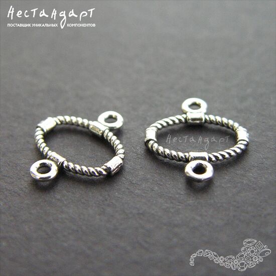 Коннектор Ring Horizon Sterling Silver 11х13 мм, изображение 4