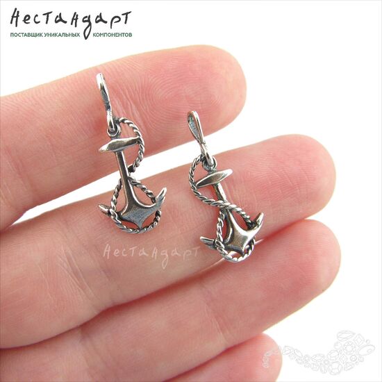 Подвеска-коннектор Nautical Anchor Sterling Silver 24 мм, изображение 2
