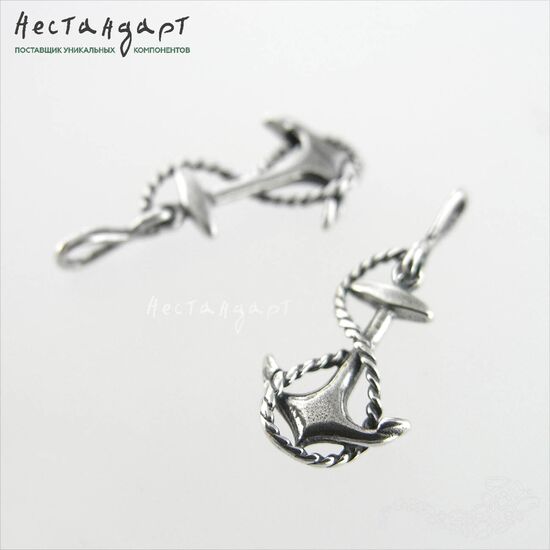 Подвеска-коннектор Nautical Anchor Sterling Silver 24 мм, изображение 4