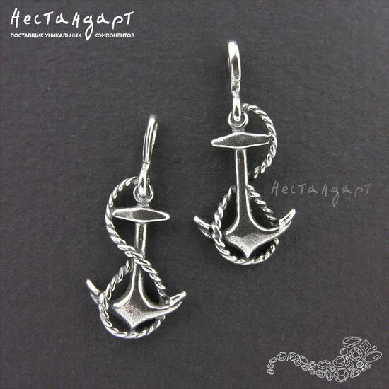 Подвеска-коннектор Nautical Anchor Sterling Silver 24 мм, изображение 5