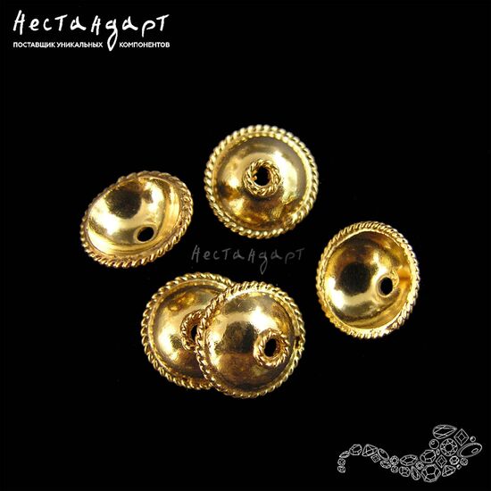 Чашечки для бусин Dome Vermeil Sterling Silver 8x3 мм