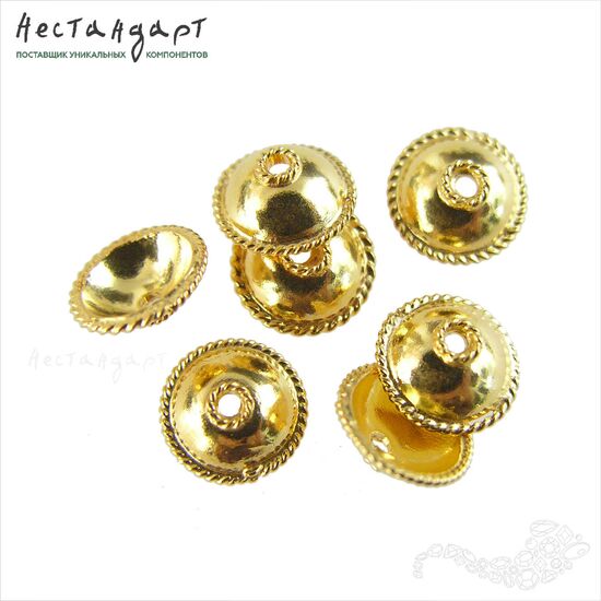 Чашечки для бусин Dome Vermeil Sterling Silver 8x3 мм, изображение 2