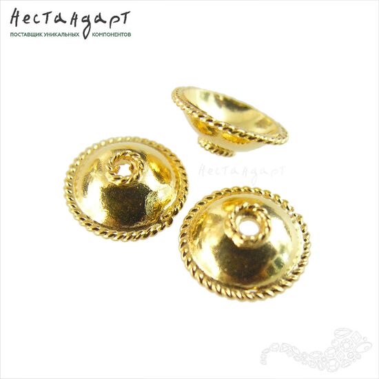 Чашечки для бусин Dome Vermeil Sterling Silver 8x3 мм, изображение 3