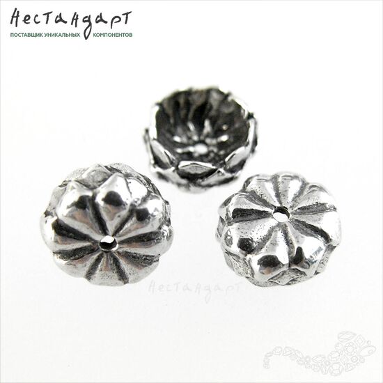 Чашечки для бусин Griffon Sterling Silver 8,5х4 мм, изображение 4