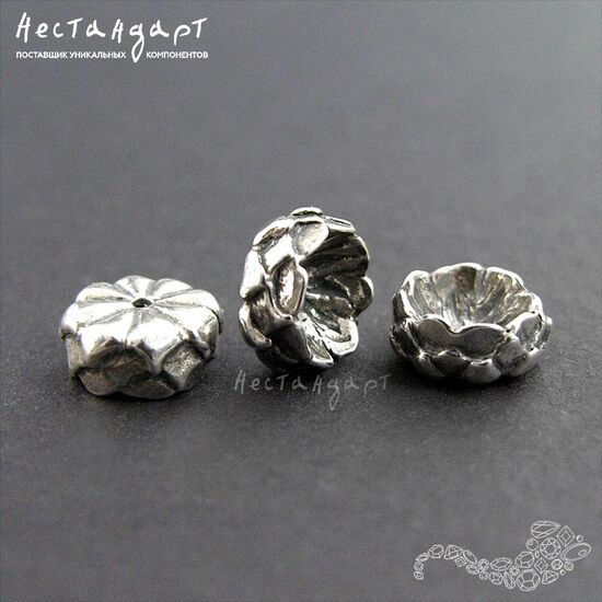 Чашечки для бусин Griffon Sterling Silver 8,5х4 мм, изображение 5