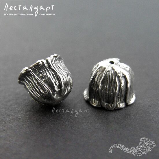 Чашечки для бусин Bluebell Sterling Silver 10х8 мм, изображение 2