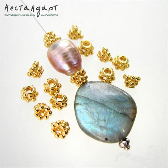 Чашечки для бусин Daisy Vermeil Sterling Silver 4,5х3,5 мм