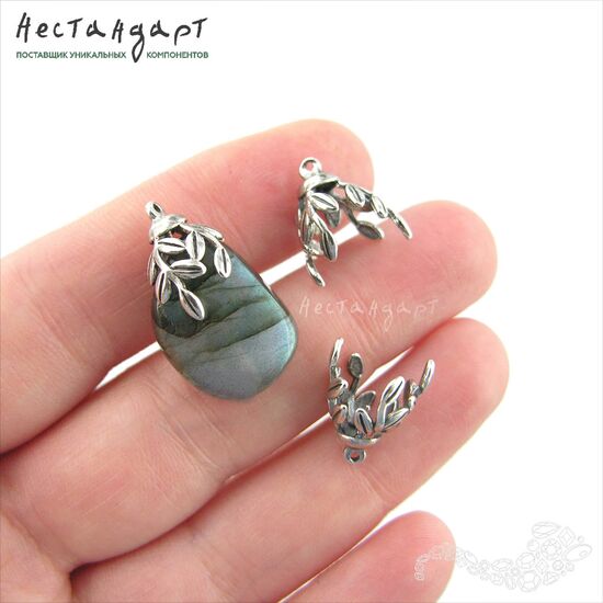 Чашечка-концевик со штифтом Luxurious Sterling Silver 16х11 мм, изображение 2