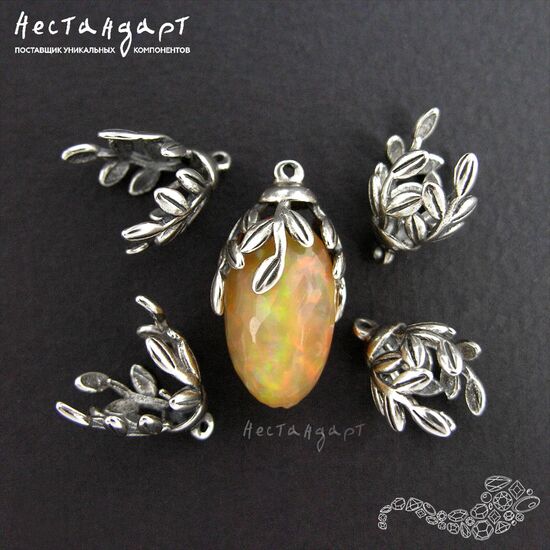 Чашечка-концевик со штифтом Luxurious Sterling Silver 16х11 мм, изображение 5