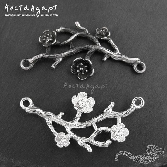 Коннектор Blossom Branch Silver Plated 46 мм, изображение 3