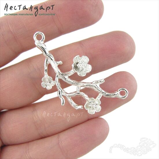 Коннектор Blossom Branch Silver Plated 46 мм, изображение 4