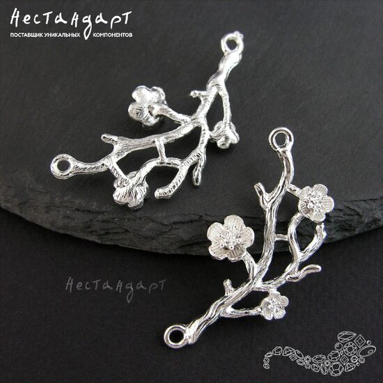 Коннектор Blossom Branch Silver Plated 46 мм, изображение 5