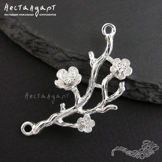 Коннектор Blossom Branch Silver Plated 46 мм, изображение 6