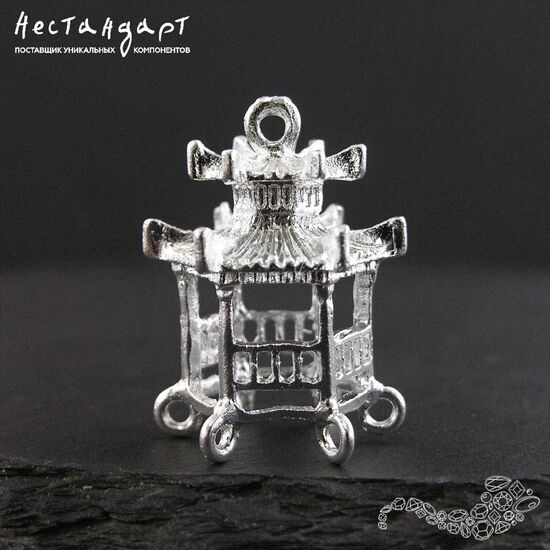 Коннектор-подвеска Pagoda Silver Plated 30 мм