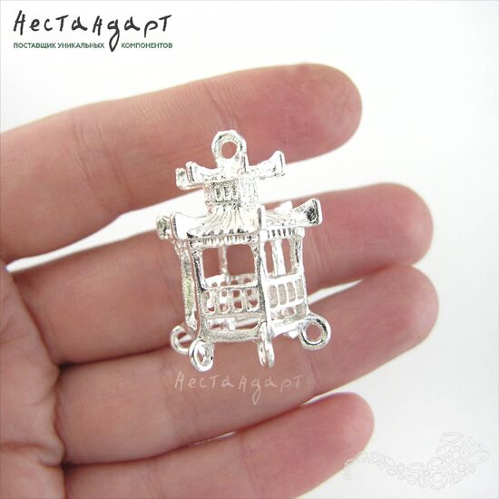 Коннектор-подвеска Pagoda Silver Plated 30 мм, изображение 2