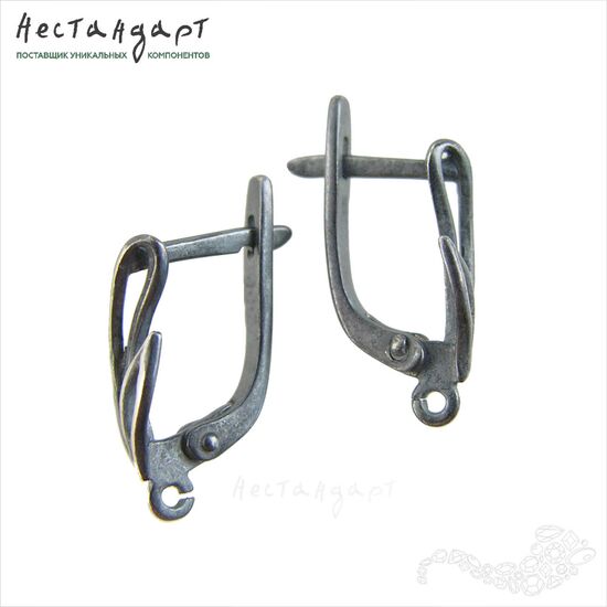 Швензы Branch Patina Black Sterling Silver 16х6 мм (пара), изображение 4