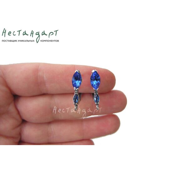 Швензы Marquis Sapphire Silver Plated 21х14 мм (пара), изображение 2
