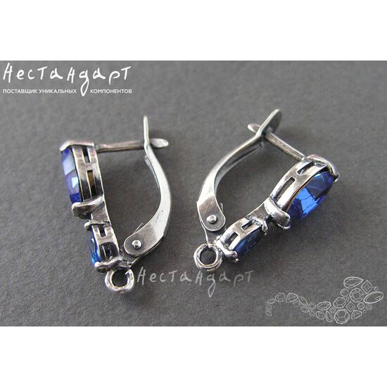 Швензы Marquis Sapphire Silver Plated 21х14 мм (пара), изображение 3