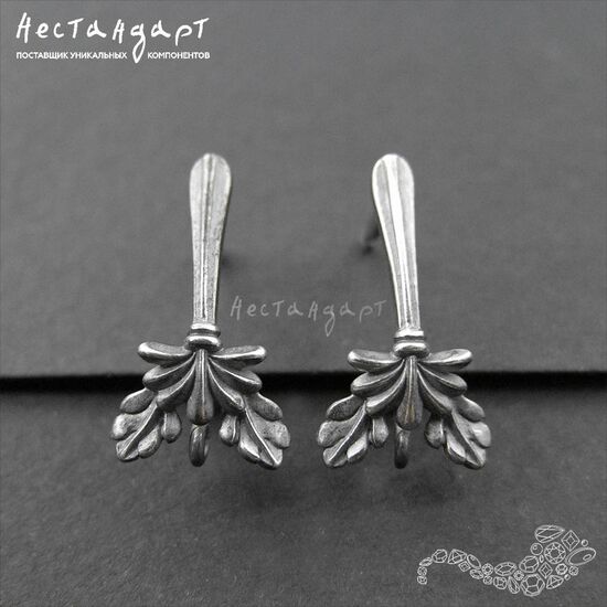 Швензы Oak Patina Black Sterling Silver 17х9 мм (пара), изображение 3