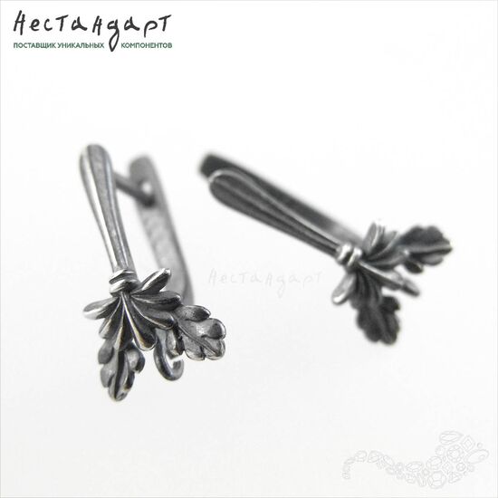 Швензы Oak Patina Black Sterling Silver 17х9 мм (пара), изображение 4