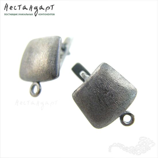 Швензы Canvas Patina Black Sterling Silver 14,5 мм (пара)