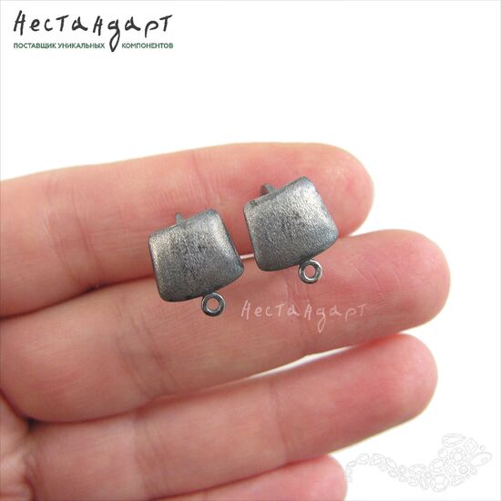 Швензы Canvas Patina Black Sterling Silver 14,5 мм (пара), изображение 2