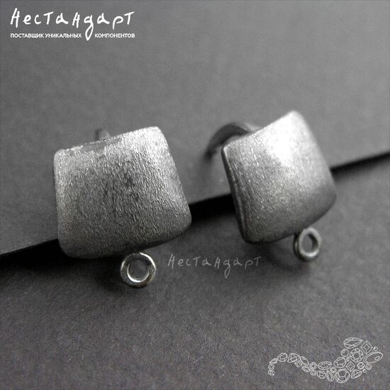 Швензы Canvas Patina Black Sterling Silver 14,5 мм (пара), изображение 3