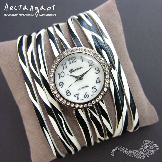 Часы-браслет Geneva Zebra Silver Charm