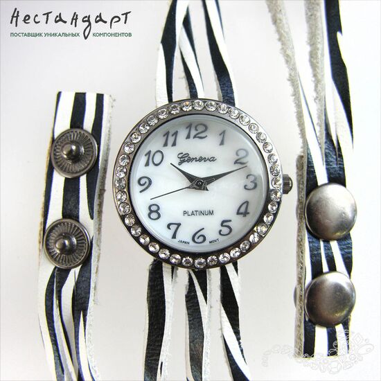 Часы-браслет Geneva Zebra Silver Charm, изображение 3